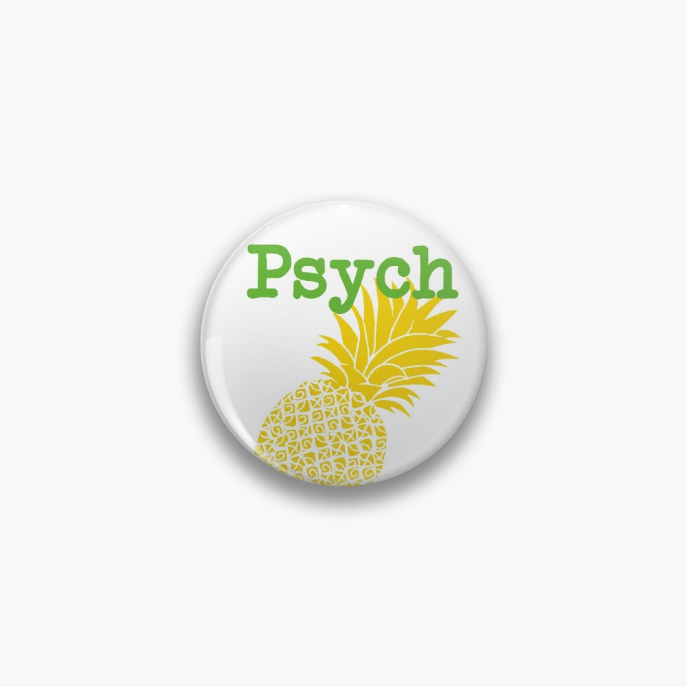 Minimalist Psych TV Show Pop Culture Lime Yellow Fun Green Pineapple Pin