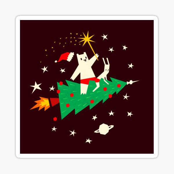Space Christmas Sticker
