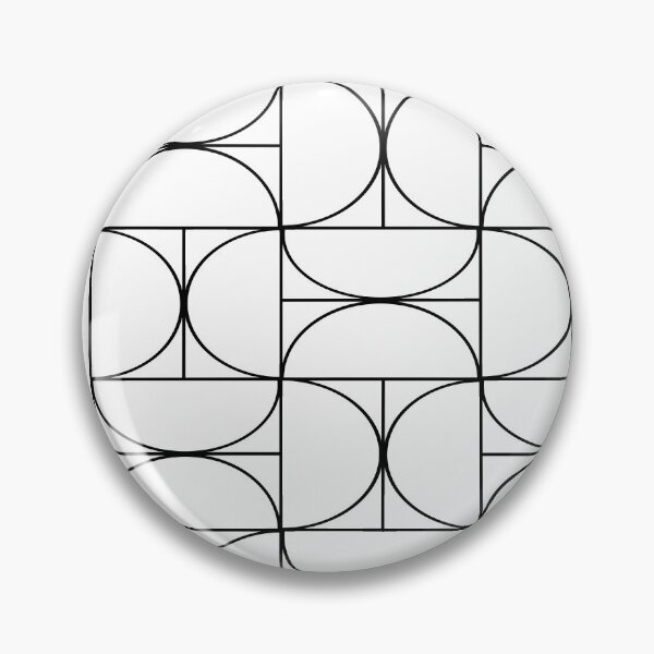 Item preview, Mid Century Modern Half Moon Line Art Design - Black and White designed and sold by Melody Watson.
