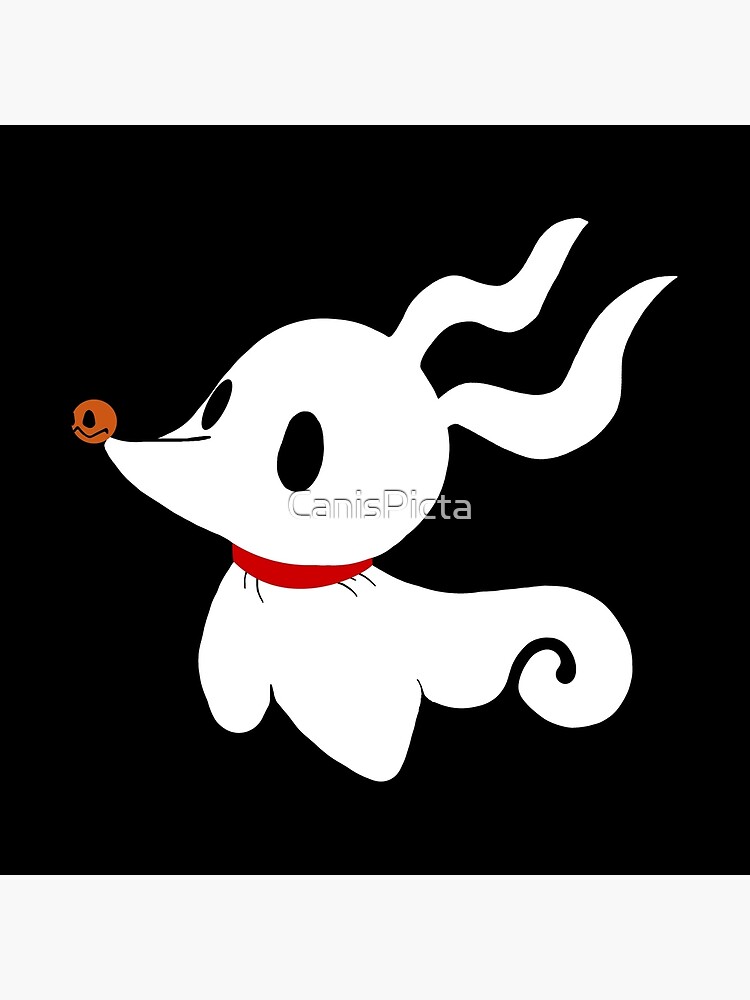 Puppy Zero Black White Ghost Dog Art Board Print By Canispicta Redbubble