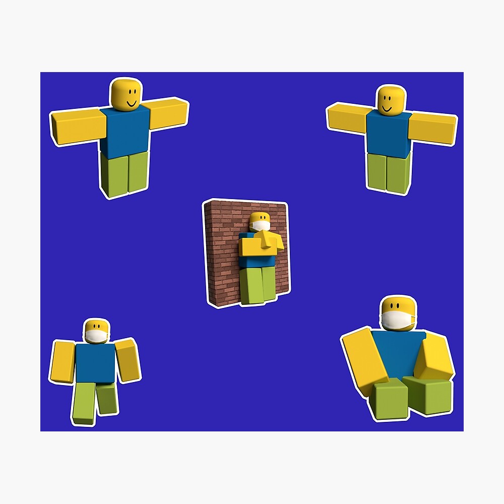 Roblox Tpose Quarantine Noobs Sticker Pack Poster By Smoothnoob Redbubble - roblox quarantine noob 2020 roblox art print by elkevandecastee redbubble