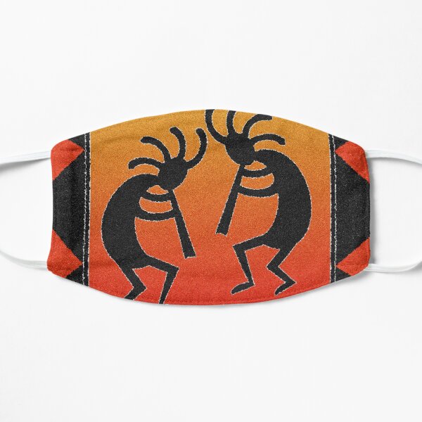 Kokopelli Red Orange Desert Sunset Flat Mask