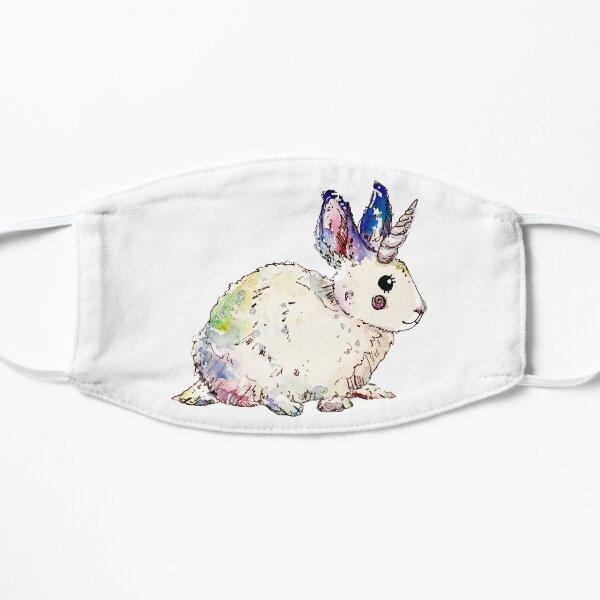 Pastel Unicorn Bunny Rabbit Flat Mask