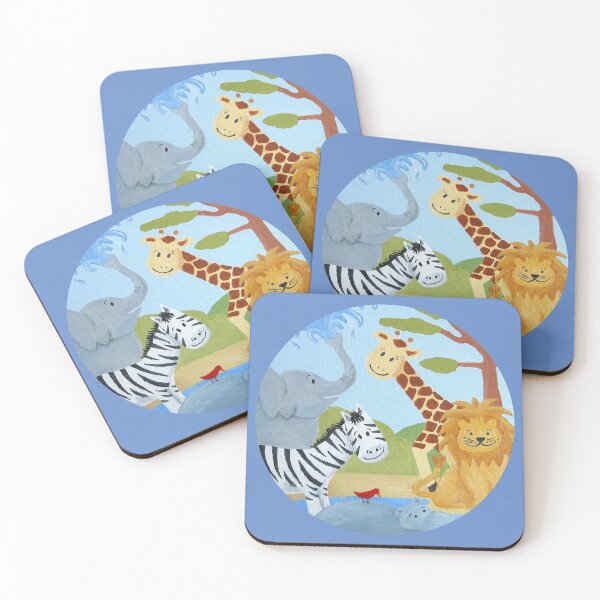 Item preview, Blue Safari Jungle Animal Nursery Print designed and sold by cabgodfrey.