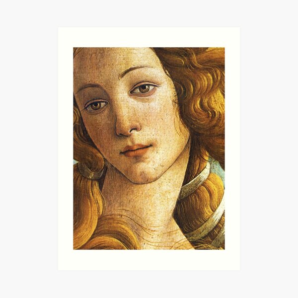 The Birth of Venus - Face Detail Art Print