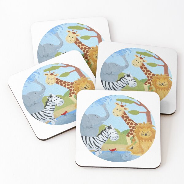 Item preview, Blue Safari Jungle Animal Nursery Print designed and sold by cabgodfrey.