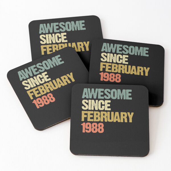 Item preview, Awesome Since February 1988 32nd Birthday Gift designed and sold by vomaria.