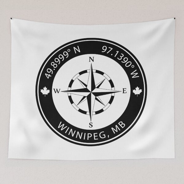 Item preview, Winnipeg, Manitoba Geographical Coordinates designed and sold by TeeOhGraphics.