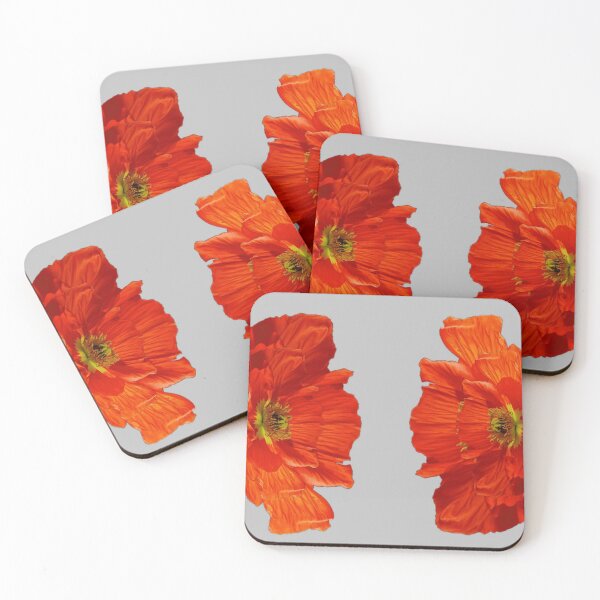 Item preview, Over sized fiery orange red poppy flowers art designed and sold by sharlesart.