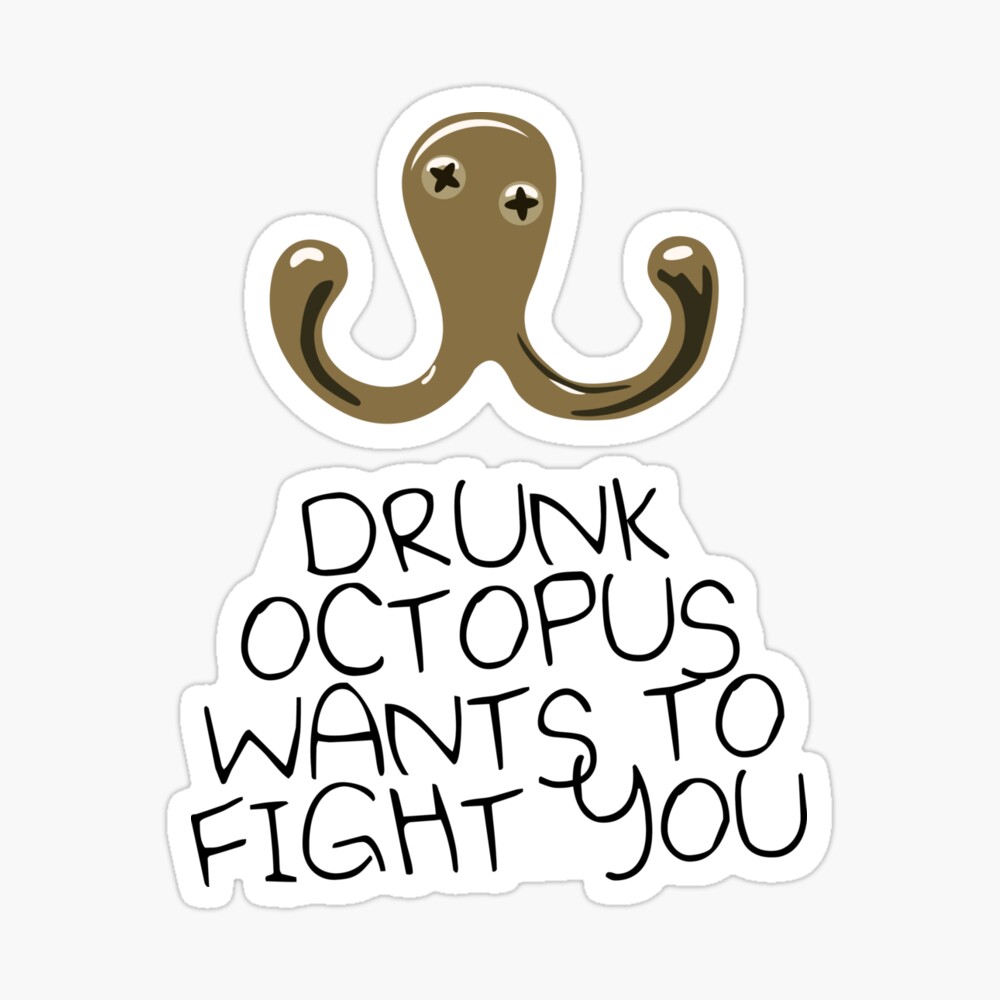 Drunk Octopus Wants To Fight You Hardcover Journal for Sale by jezkemp