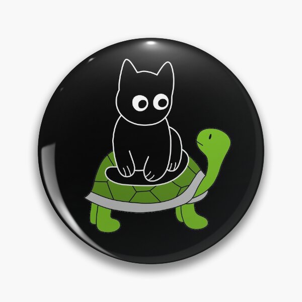 Item preview, Black Cat Riding on Green Turtle  designed and sold by palaco210.