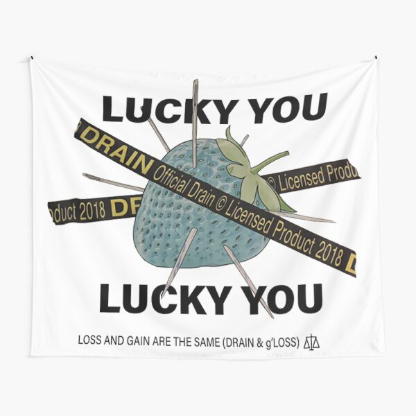 Bladee Drain Gang Lucky You Strawberry logo Tapestry