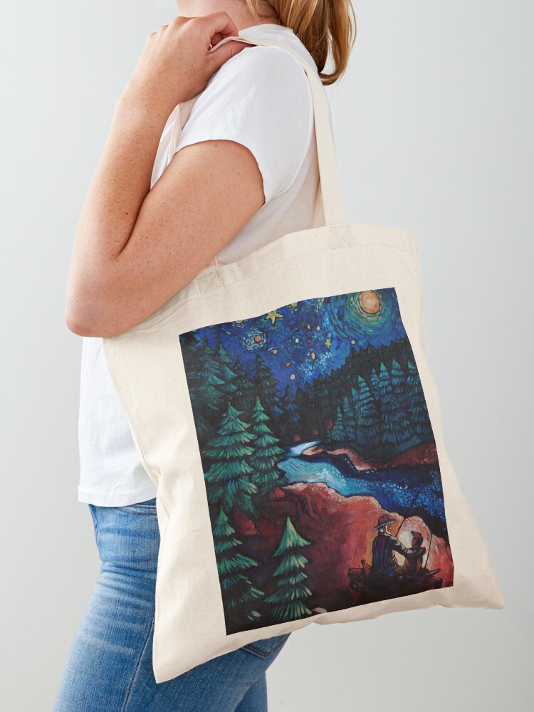 Thumbnail 1 of 5, Tote Bag, "Fishing Trips" by Chad Elliott designed and sold by Wildermans.