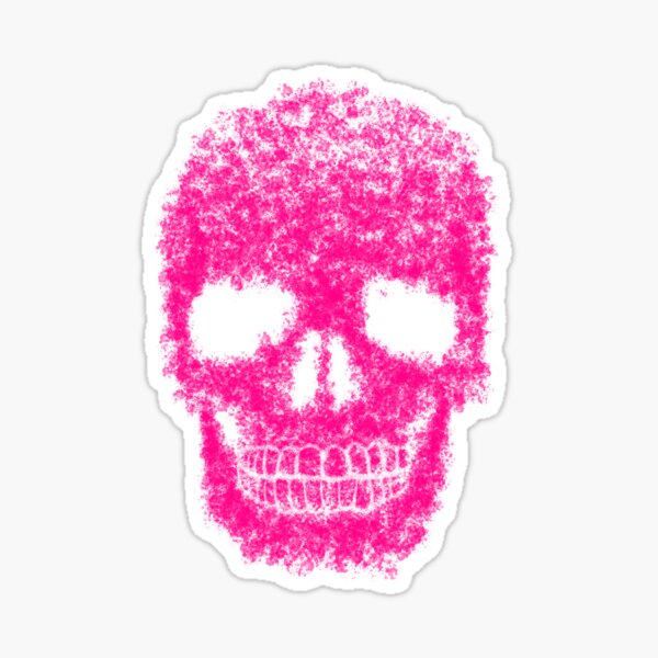 Pink Splatter Skull Sticker