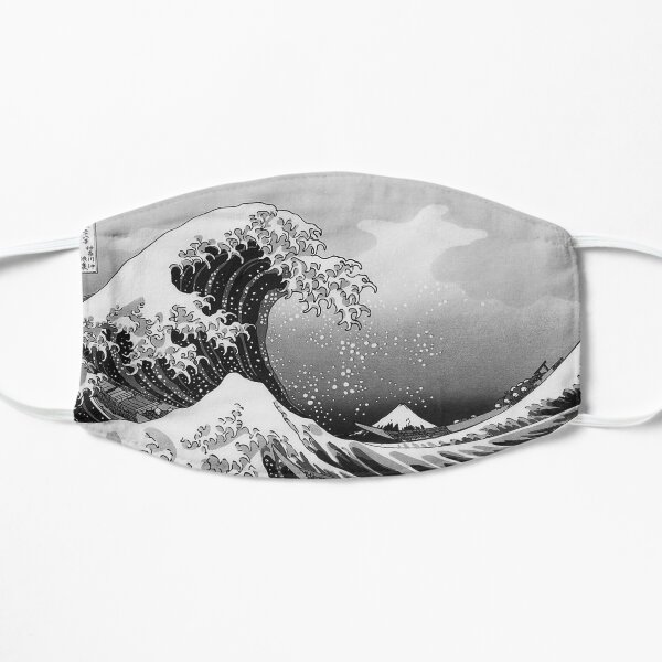 Great Wave in Black and White Mask