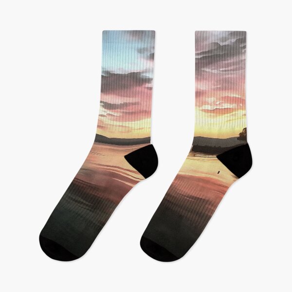 Item preview, Sunset Reflected On Water Koycegiz Lake Painting designed and sold by taiche.