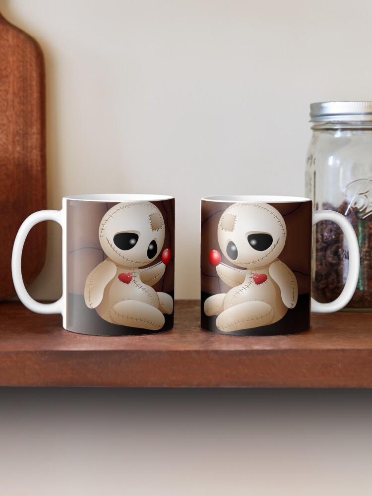 Alternate view of Voodoo Doll Cartoon in Love Coffee Mug