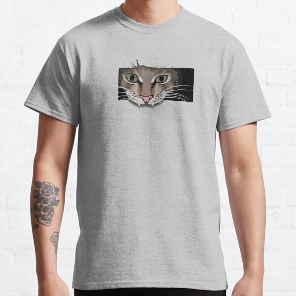 Funny cat looking through rectangle hole Classic T-Shirt
