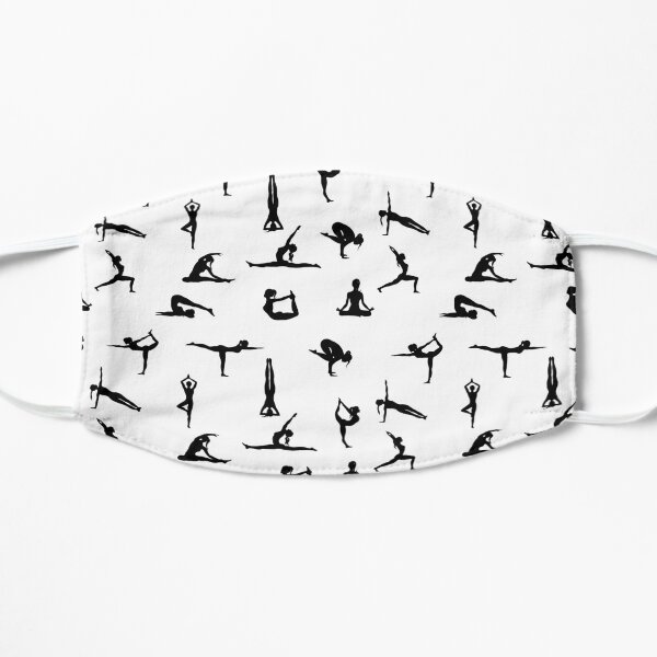 Yoga,meditation pattern.Yoga poses. Flat Mask