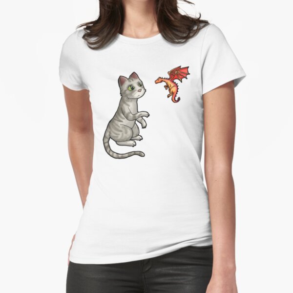 Kitten vs Dragon Fitted T-Shirt