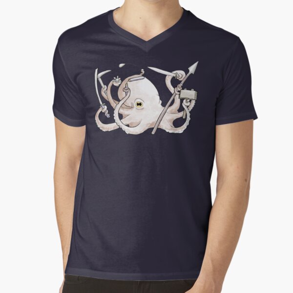 Warrior Octopus V-Neck T-Shirt