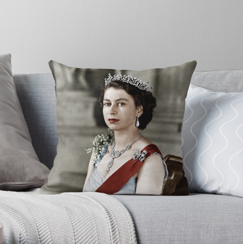 Queen Elizabeth Throw Pillow