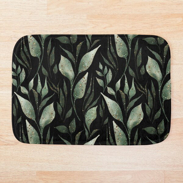 Item preview, Green watercolor leaves on black designed and sold by Gribanessa.