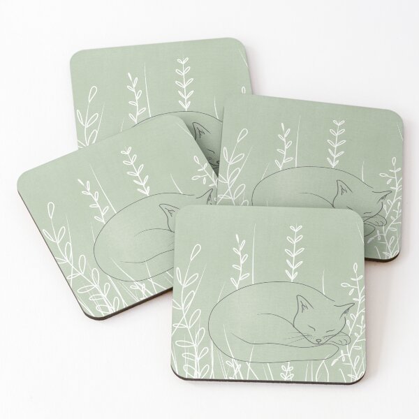 Item preview, Sleepy Cat - Floral Green Garden designed and sold by SarahBrigid.