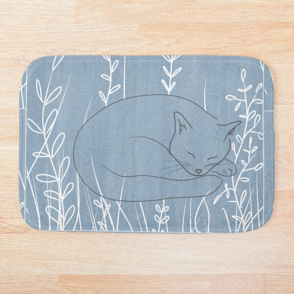 Item preview, Sleepy Cat - Botanical Blue designed and sold by SarahBrigid.