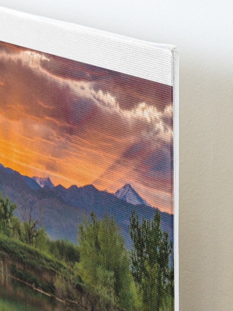 Alternate view of Sunset Sawhill Ponds Paintbrush Mounted Print