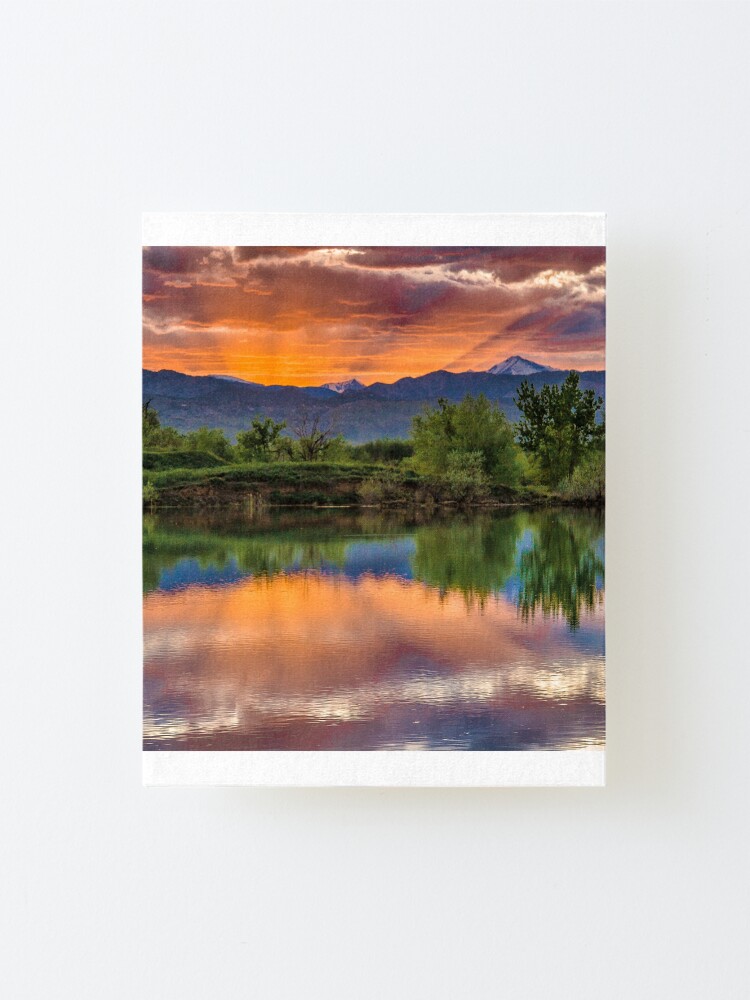 Alternate view of Sunset Sawhill Ponds Paintbrush Mounted Print