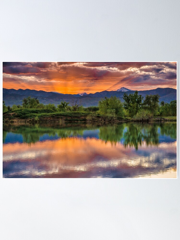 Alternate view of Sunset Sawhill Ponds Paintbrush Poster