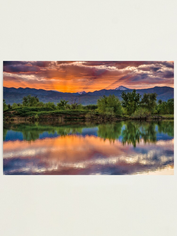 Alternate view of Sunset Sawhill Ponds Paintbrush Photographic Print
