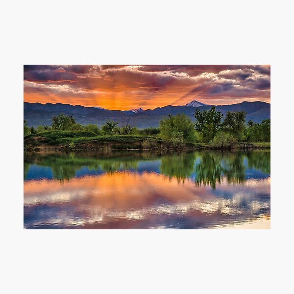 Sunset Sawhill Ponds Paintbrush Photographic Print