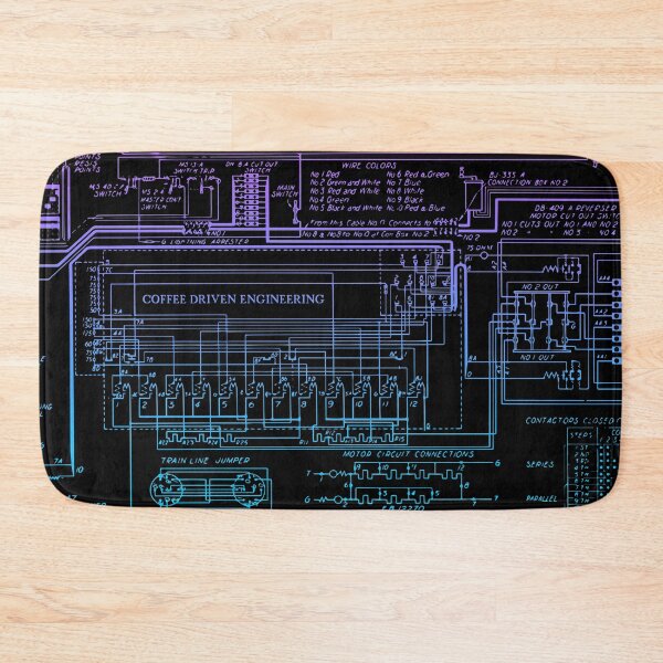 Item preview, Vaporwave Coffee Driven Engineering Train Systems Circuit Blueprint Diagram designed and sold by WetdryvacRB01.