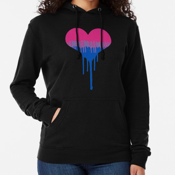 Bisexual Pride Drip Heart Lightweight Hoodie