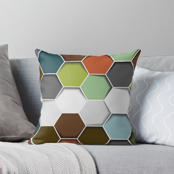 Item preview, Brown and Teal 70's Inspired Hexagon Pattern. designed and sold by cgroenewald.