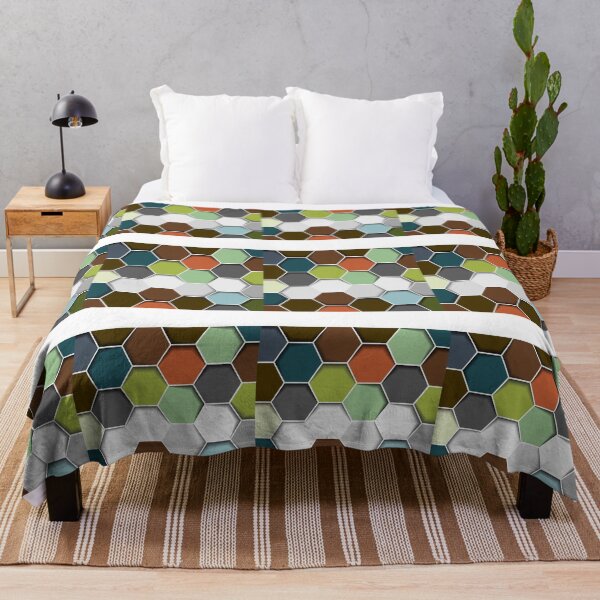 Item preview, Brown and Teal 70's Inspired Hexagon Pattern. designed and sold by cgroenewald.