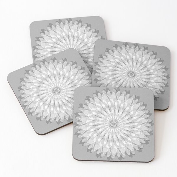 Item preview, White dahlia mandella monochrome pencil designed and sold by Ruth Ann Ventrello.