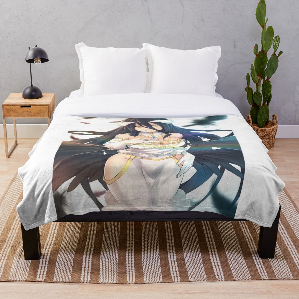 Ecchi Albedo Overlord Anime Throw Blanket By Slinkraz