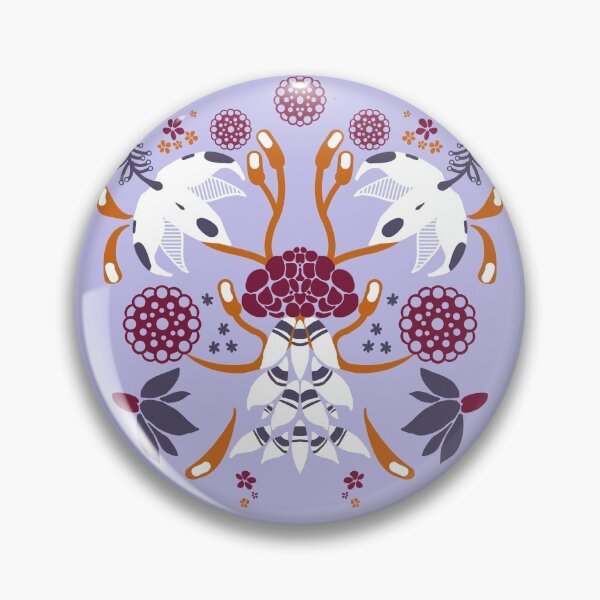 Item preview, Danish Scandinavian Folk art pattern, Lavender Hydrangeas   designed and sold by Bryn Forrester.