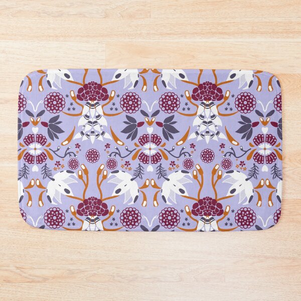 Item preview, Danish Scandinavian Folk art pattern, Lavender Hydrangeas   designed and sold by Bryn Forrester.