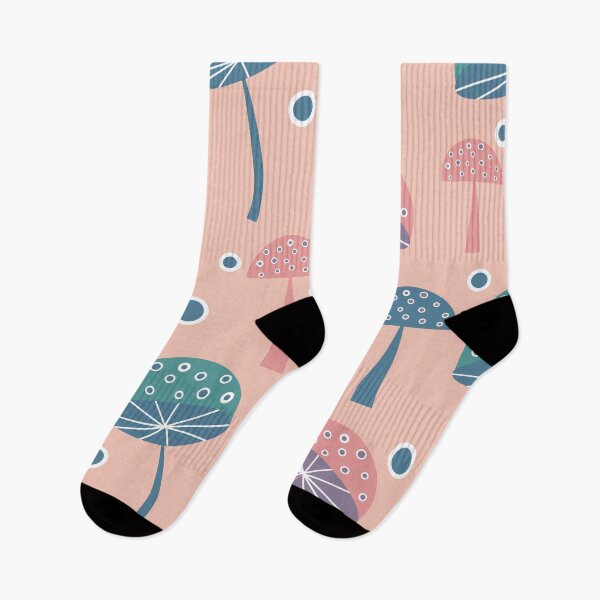 Item preview, Dancing mushrooms in pink designed and sold by cocodes.