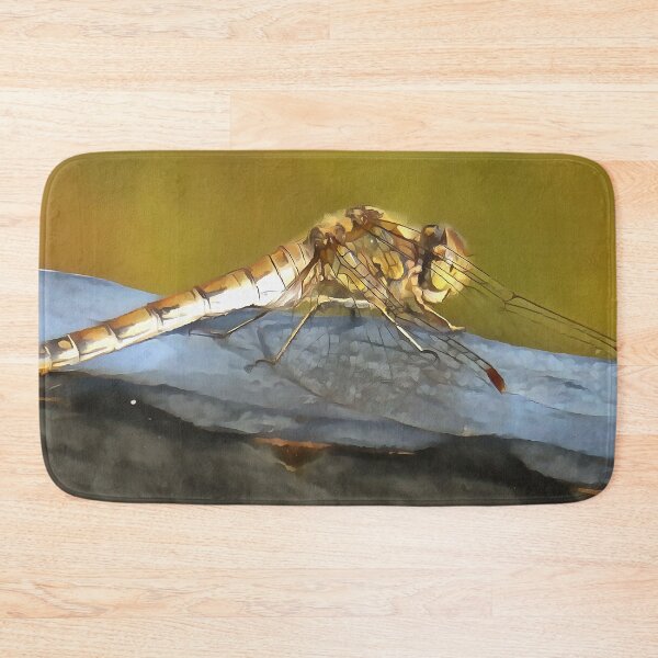 Item preview, Resting Ochre Brown Dragonfly Realistic Painting designed and sold by taiche.