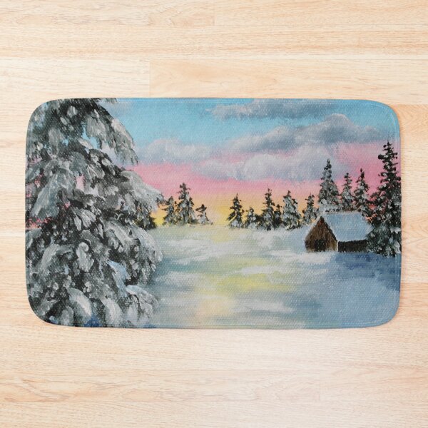 Item preview, Winter Sunset Landscape Painting designed and sold by mary hughes.