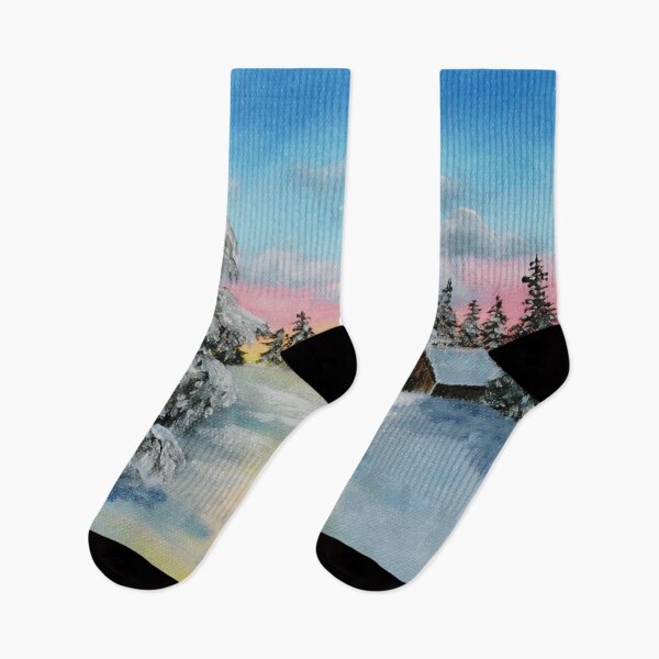 Item preview, Winter Sunset Landscape Painting designed and sold by mary hughes.