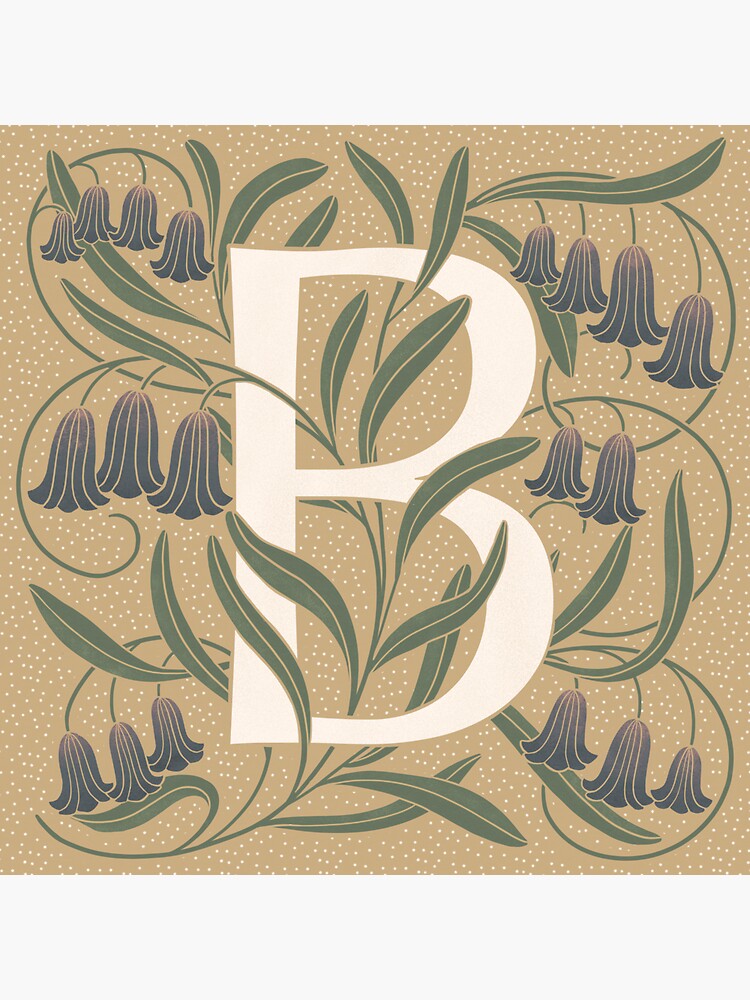 "Floral Monogram Letter B" Sticker For Sale By WildflowersArt | Redbubble