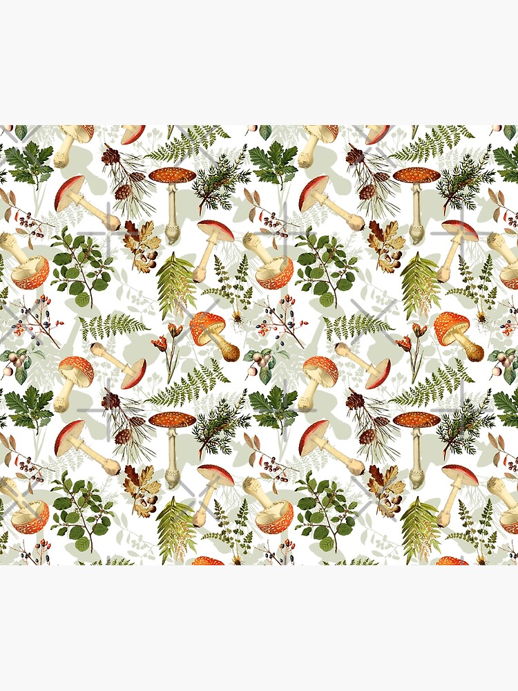 Thanksgiving Mushrooms Harvest - white by UtArt