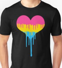 Pansexual Pride Drip Heart Unisex T-Shirt