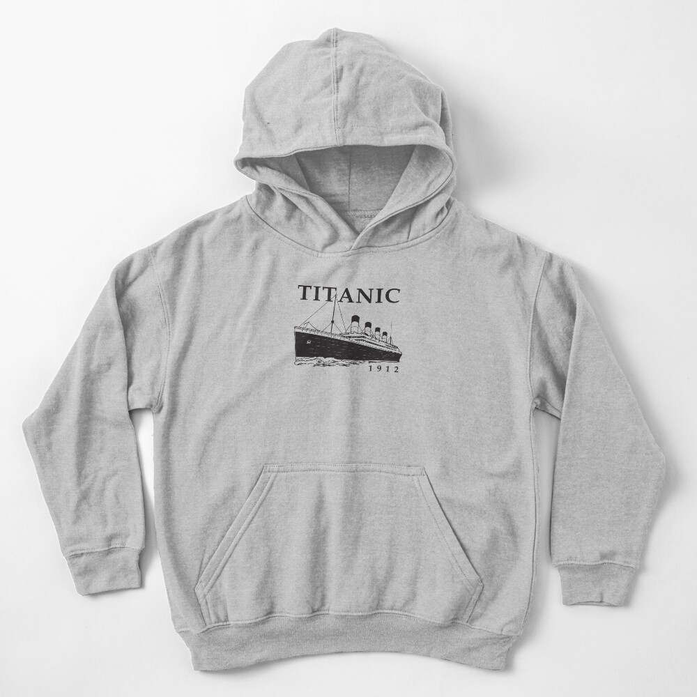 Titanic Queen of the Ocean Vintage Cruise Sinking Ship Atlantic Voyage Kids Pullover Hoodie